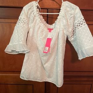 Lilly Pulitzer White Eyelet top XL